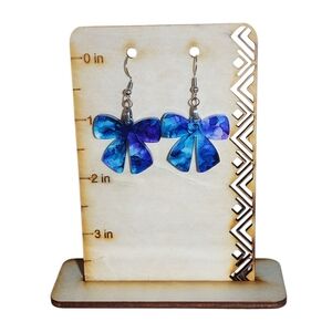 Ocean Mist Bow Acrylic Drop Earrings